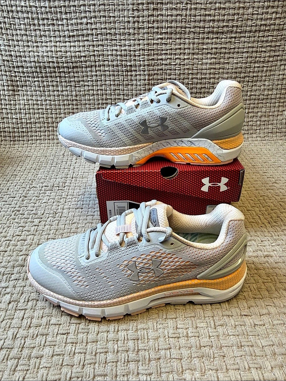 Under Armour UA W HOVR Guardian Athletic Shoes White & Orange US 8